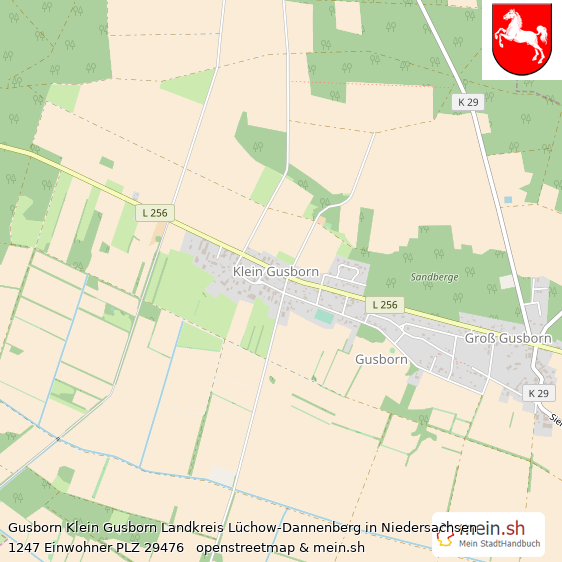 Gusborn Klein Gusborn Landkreis Lüchow-Dannenberg Lageplan © Openstreetmap Contributors Gusborn Klein Gusborn Lageplan